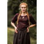 Produktbild Mittelalter Kurzarmbluse Sandra dunkelbraun