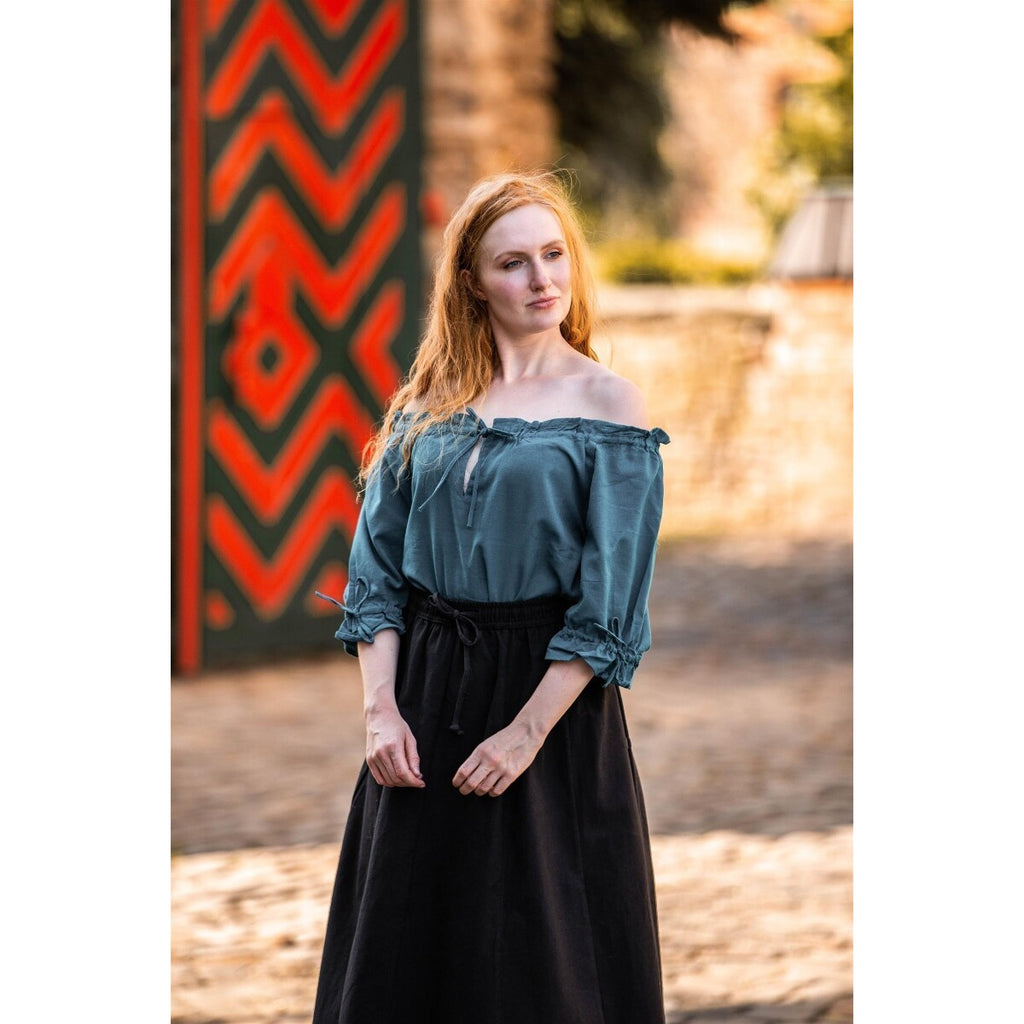 Produktbild Mittelalter Bluse Kurzarm Vera blau