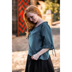 Produktbild Mittelalter Bluse Kurzarm Vera blau