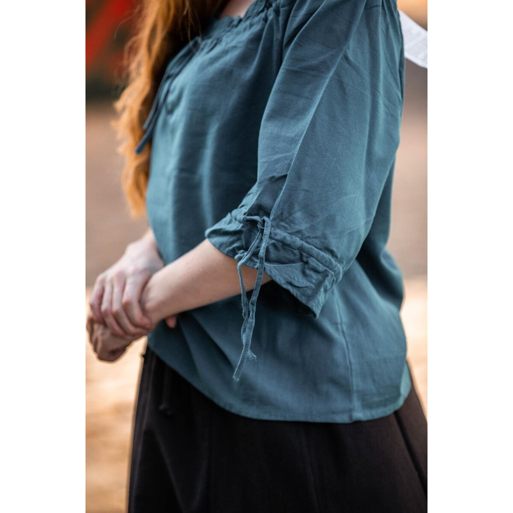Produktbild Mittelalter Bluse Kurzarm Vera blau