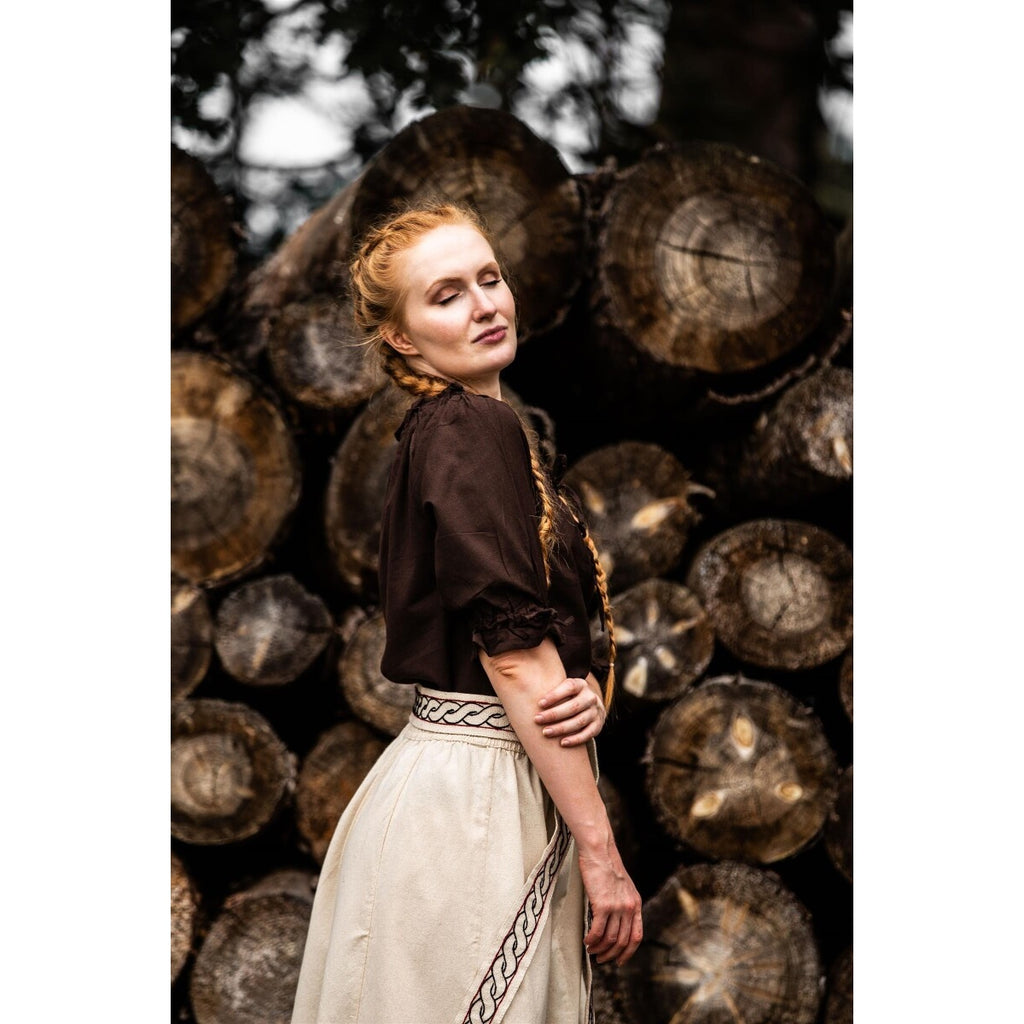 Produktbild Mittelalter Bluse Kurzarm Vera dunkelbraun