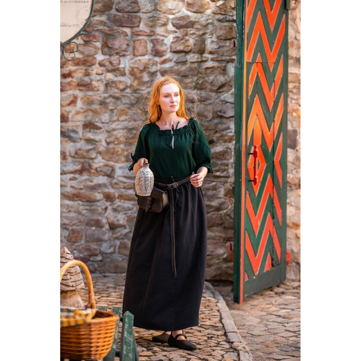 Produktbild Mittelalter Bluse Kurzarm Vera grün