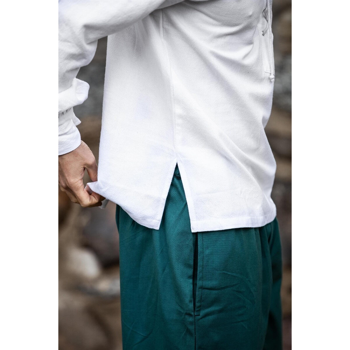Produktbild Mittelalter Rundkragenhemd Athos weiß