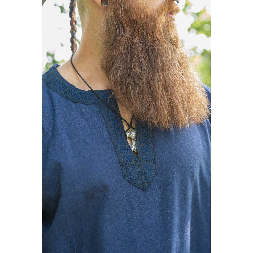 Produktbild Mittelalter Tunika mit Bordüre Halvor blau