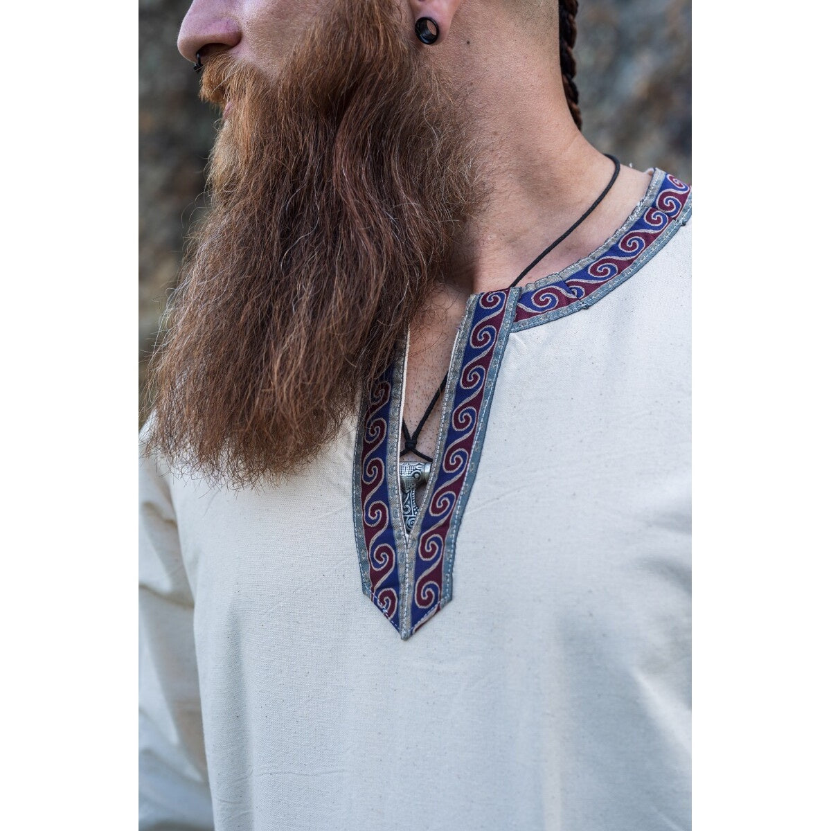 Produktbild Mittelalter Tunika mit Bordüre Halvor beige