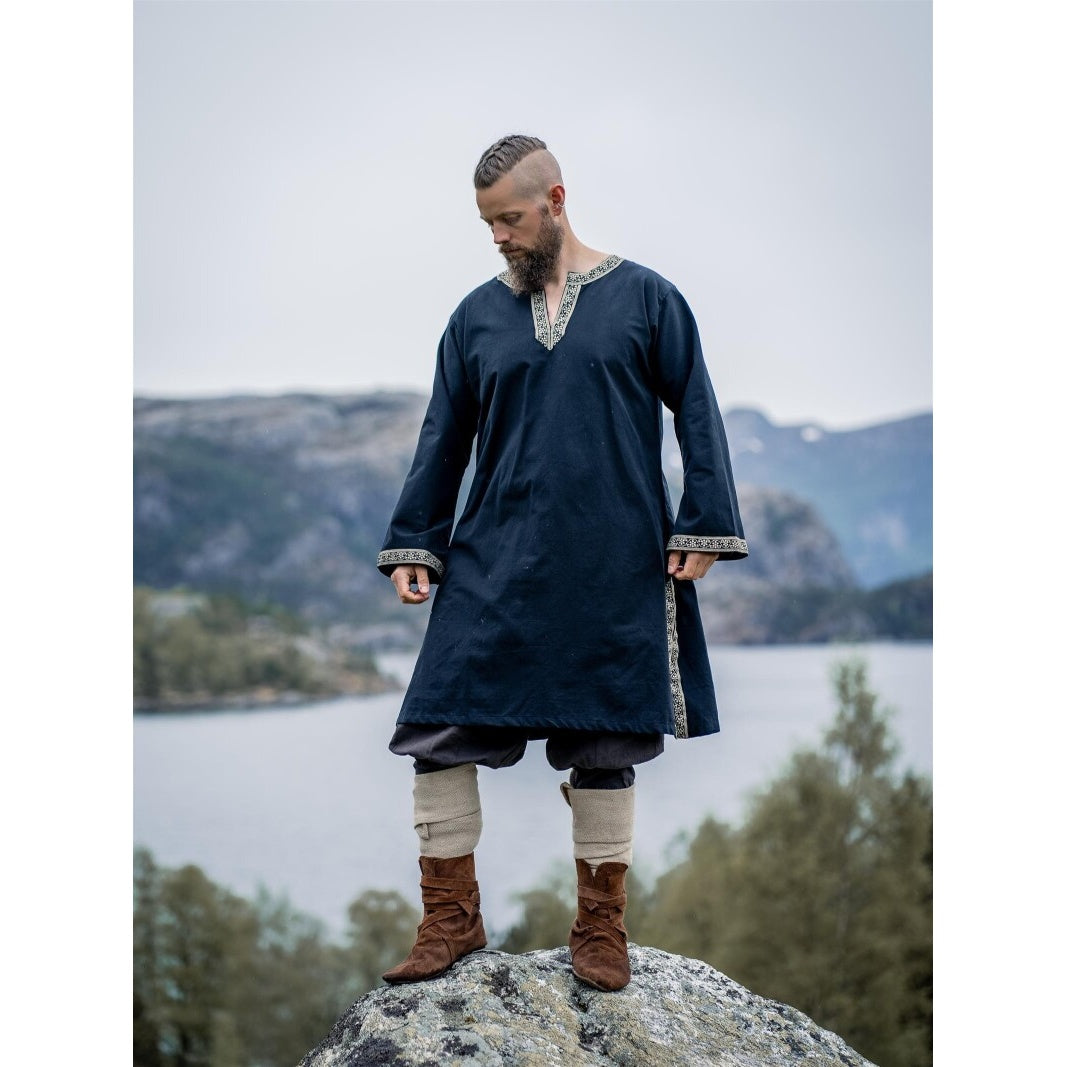 Produktbild Mittelalter Tunika mit Bordüre Halvor schwarz