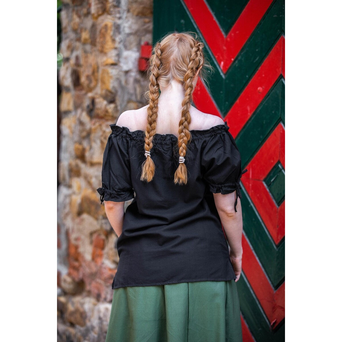 Produktbild Mittelalter Kurzarmbluse Otilia schwarz