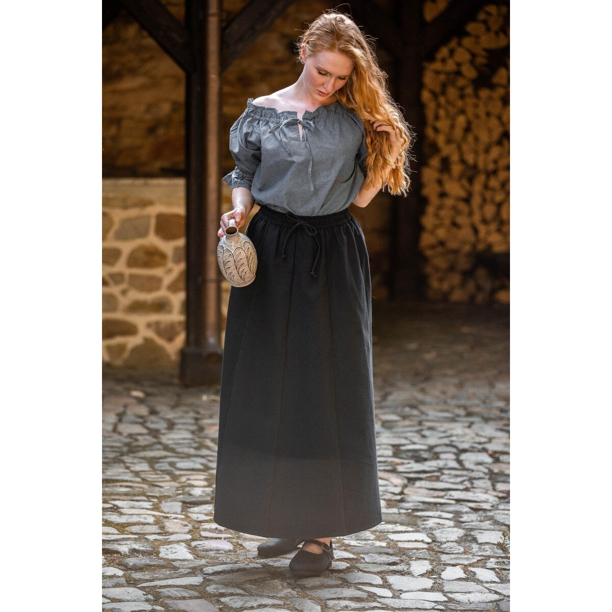 Produktbild Mittelalter Kurzarmbluse Verena blau