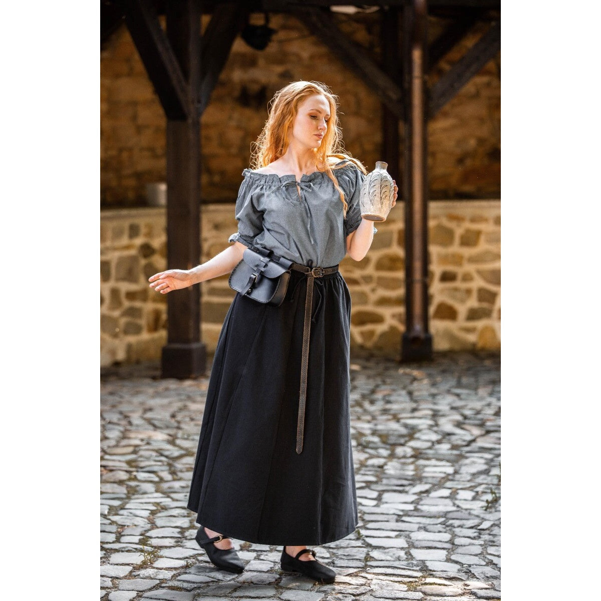 Produktbild Mittelalter Kurzarmbluse Verena blau