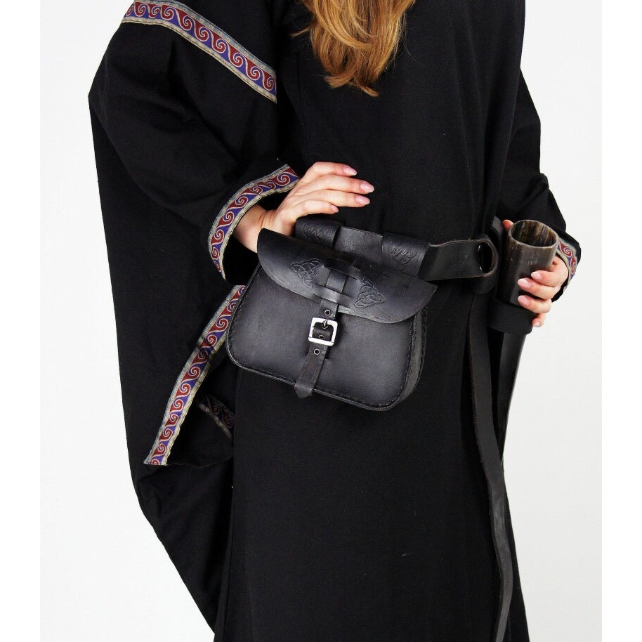 Produktbild Mittelalter Gürteltasche Alba mit Prägung schwarz