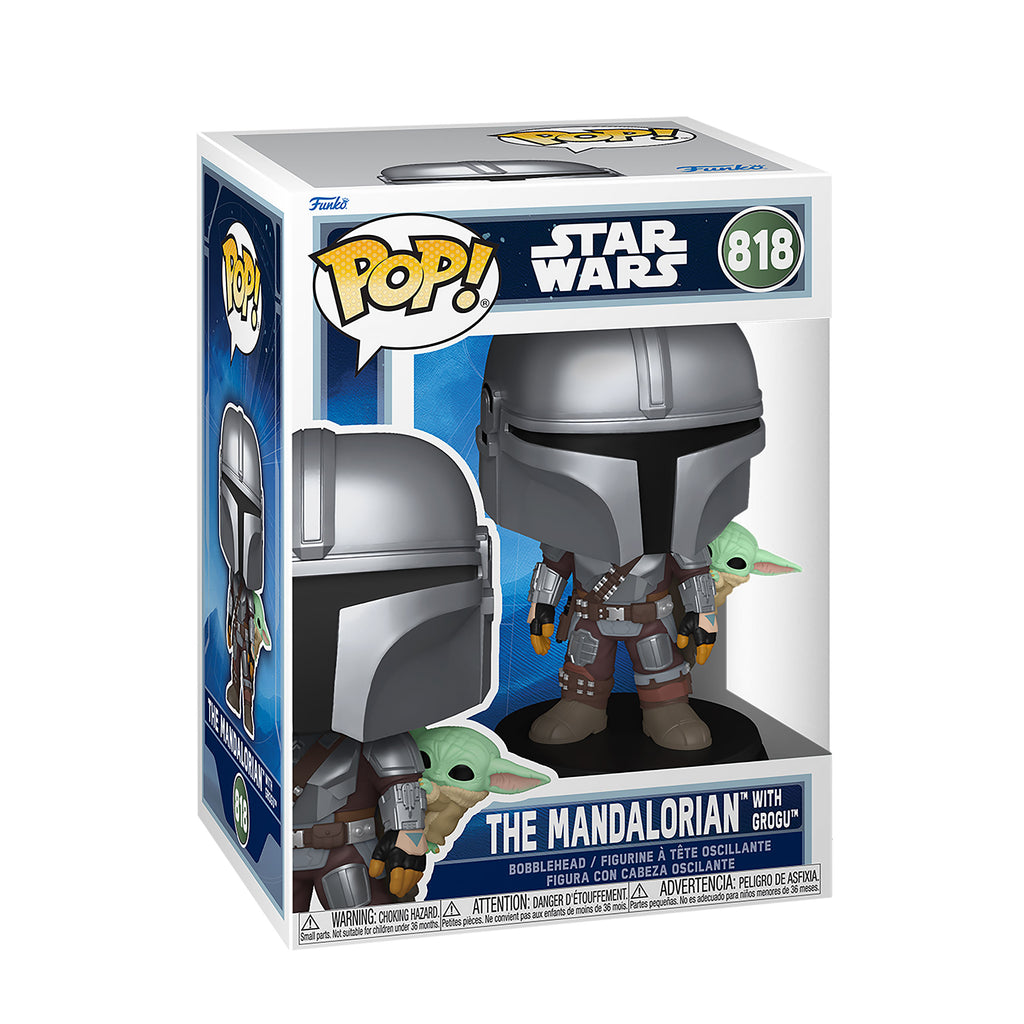 Produktbild Mandalorianer mit Grogu Funko Pop Wackelkopf-Figur - Star Wars The Mandalorian