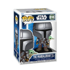 Produktbild Mandalorianer mit Grogu Funko Pop Wackelkopf-Figur - Star Wars The Mandalorian