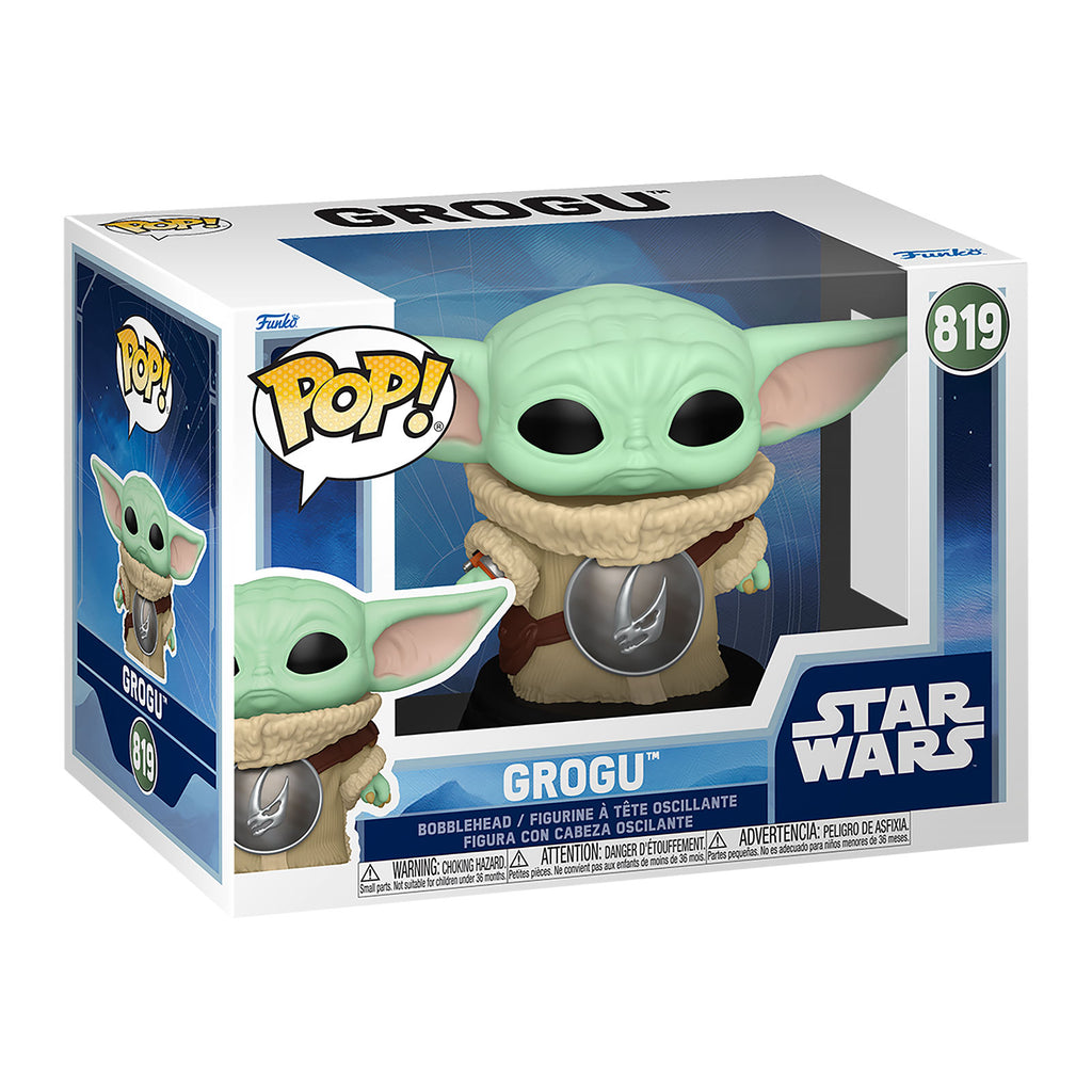 Produktbild Grogu mit Mudhorn-Brustrüstung Funko Pop Wackelkopf-Figur - Star Wars The Mandalorian and Grogu