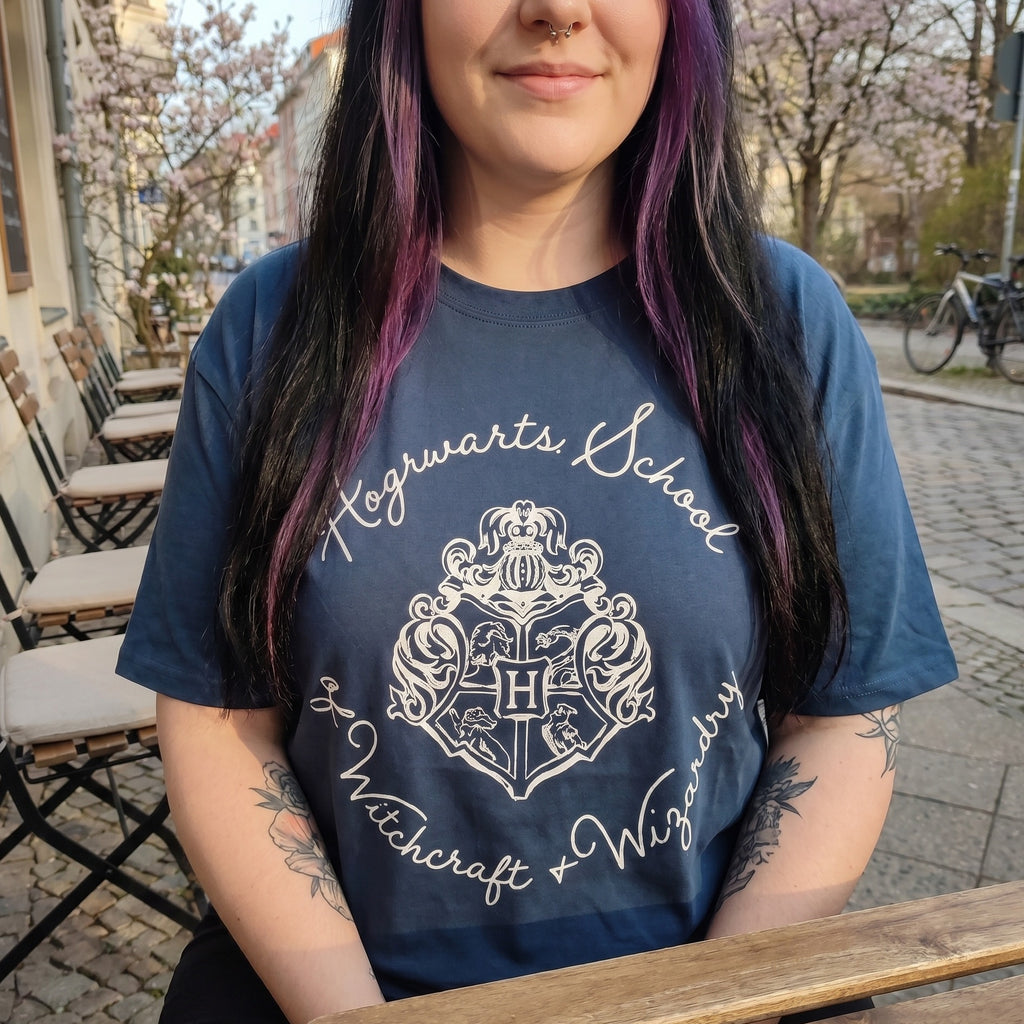 Produktbild Hogwarts Wappen T-Shirt blau - Harry Potter