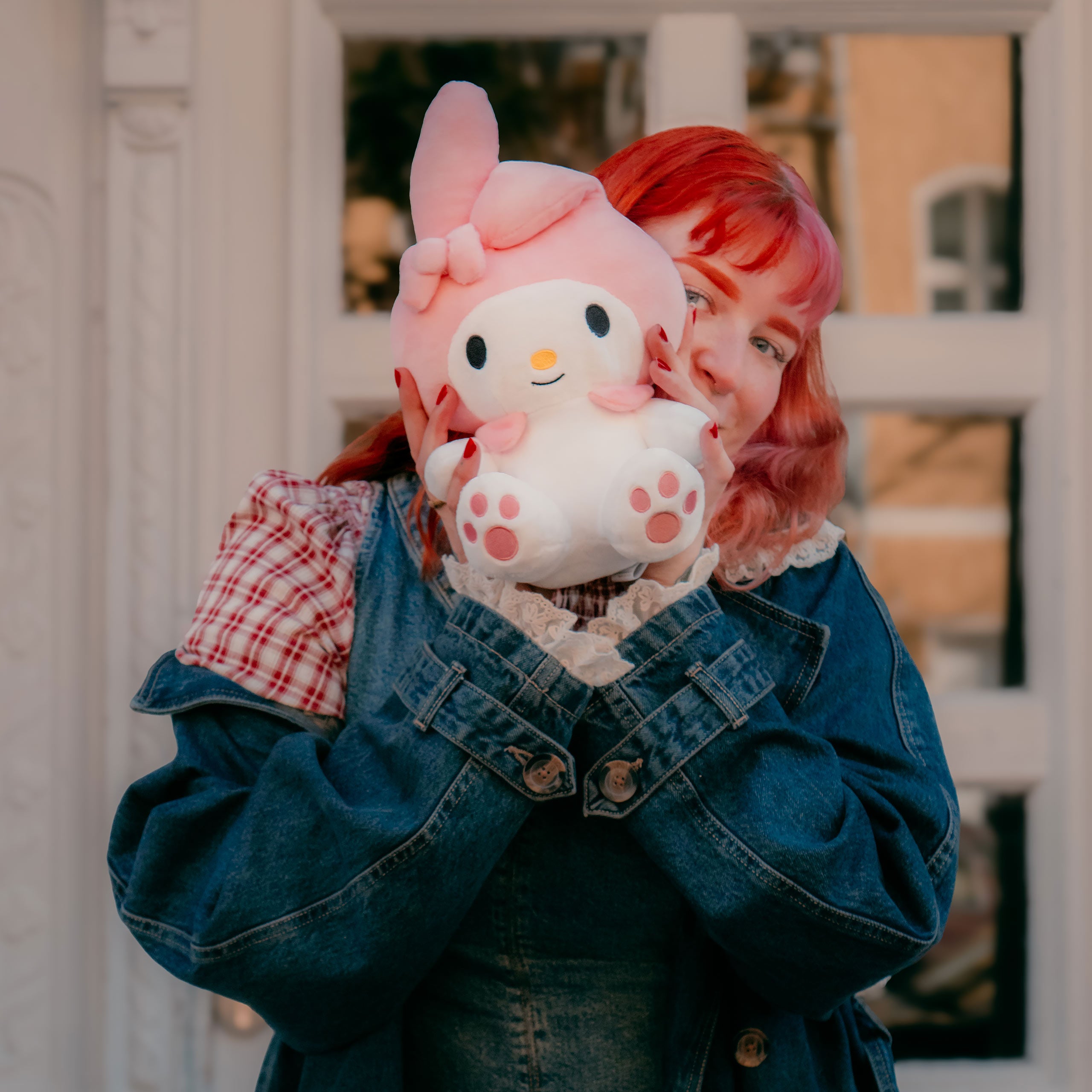 Produktbild Hello Kitty - My Melody Plüsch Figur in Tragetasche