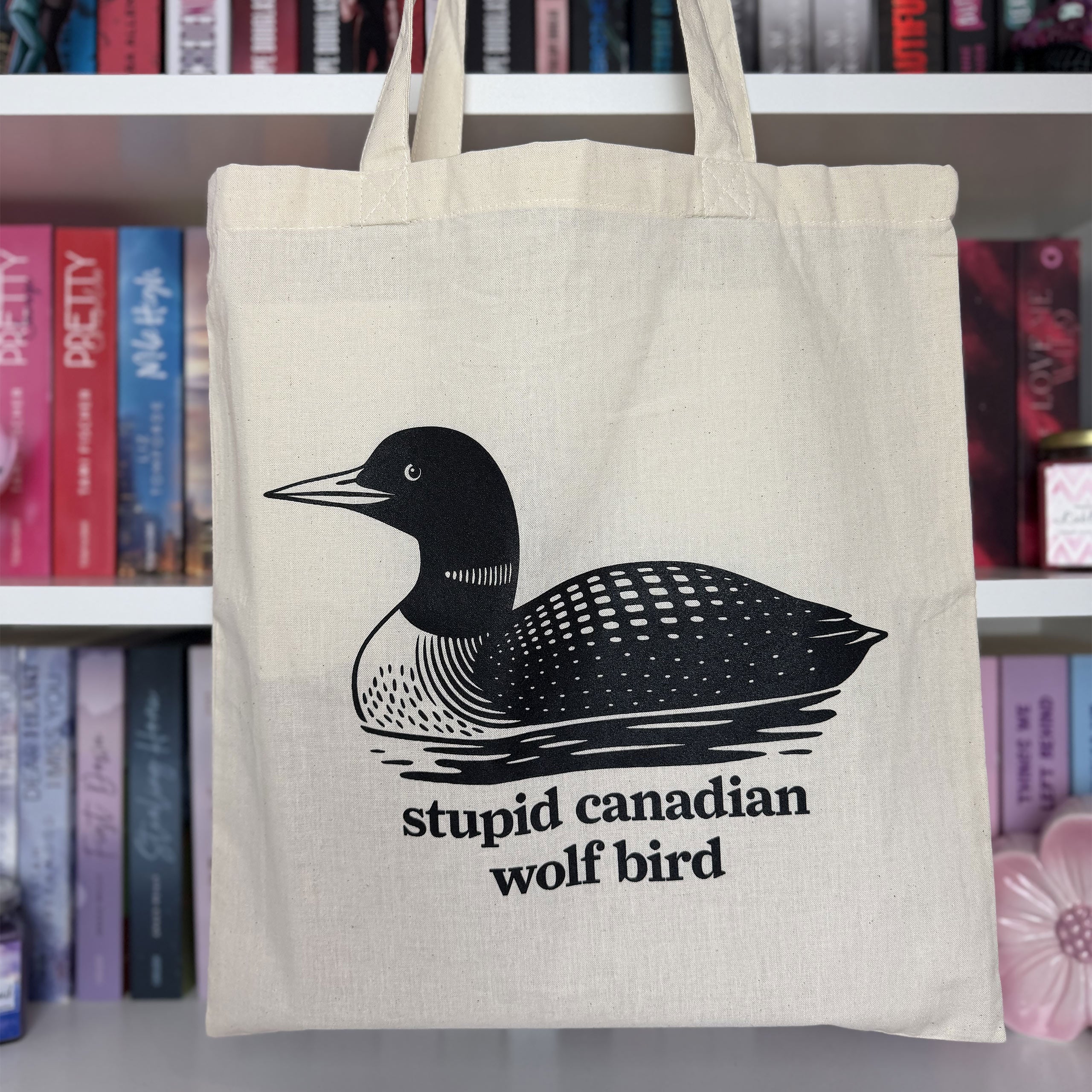 Produktbild Stupid Canadian Wolf Bird Jutebeutel für Heated Rivalry Fans