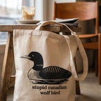 Produktbild Stupid Canadian Wolf Bird Jutebeutel für Heated Rivalry Fans