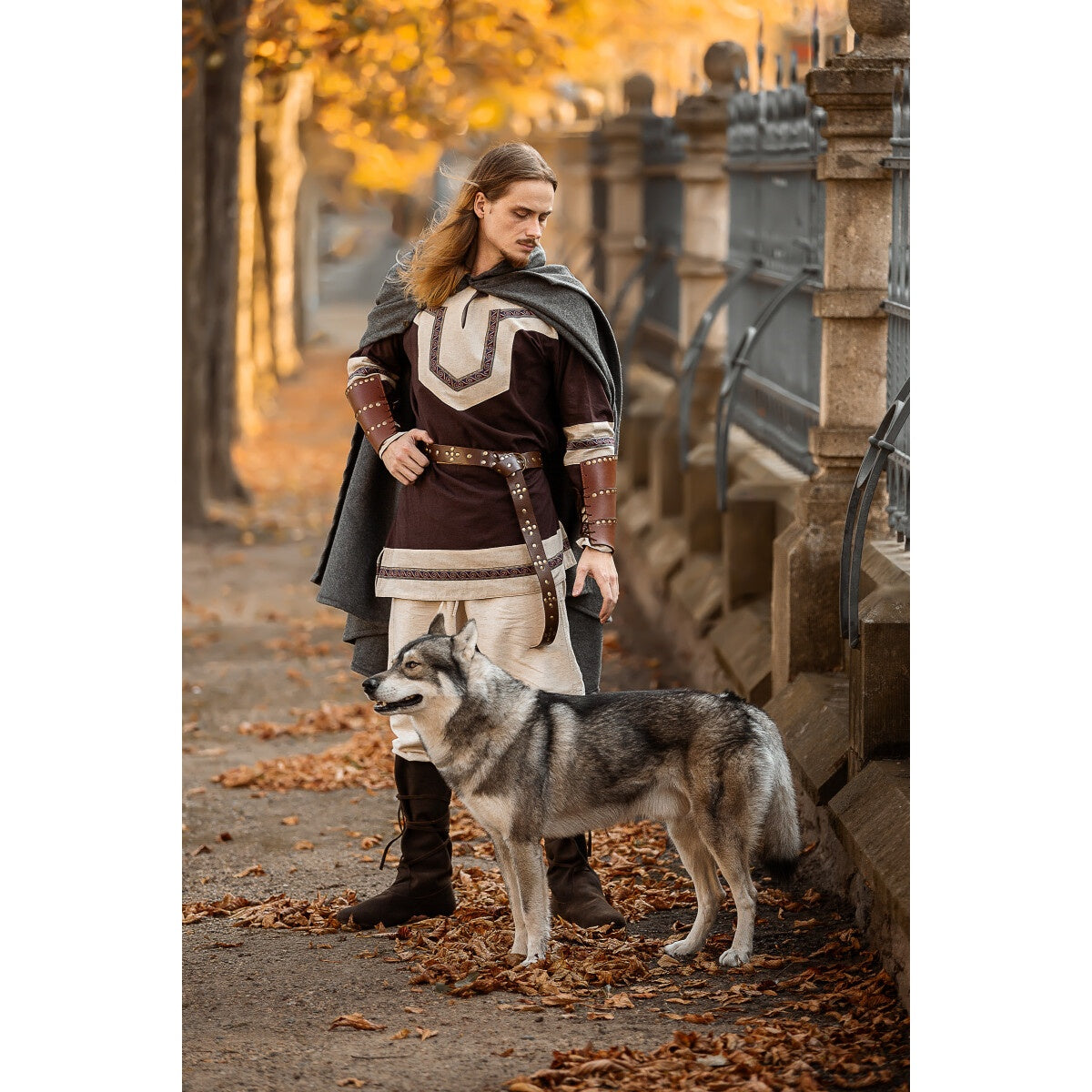 Produktbild Mittelalter keltische Tunika Aidan dunkelbraun-beige