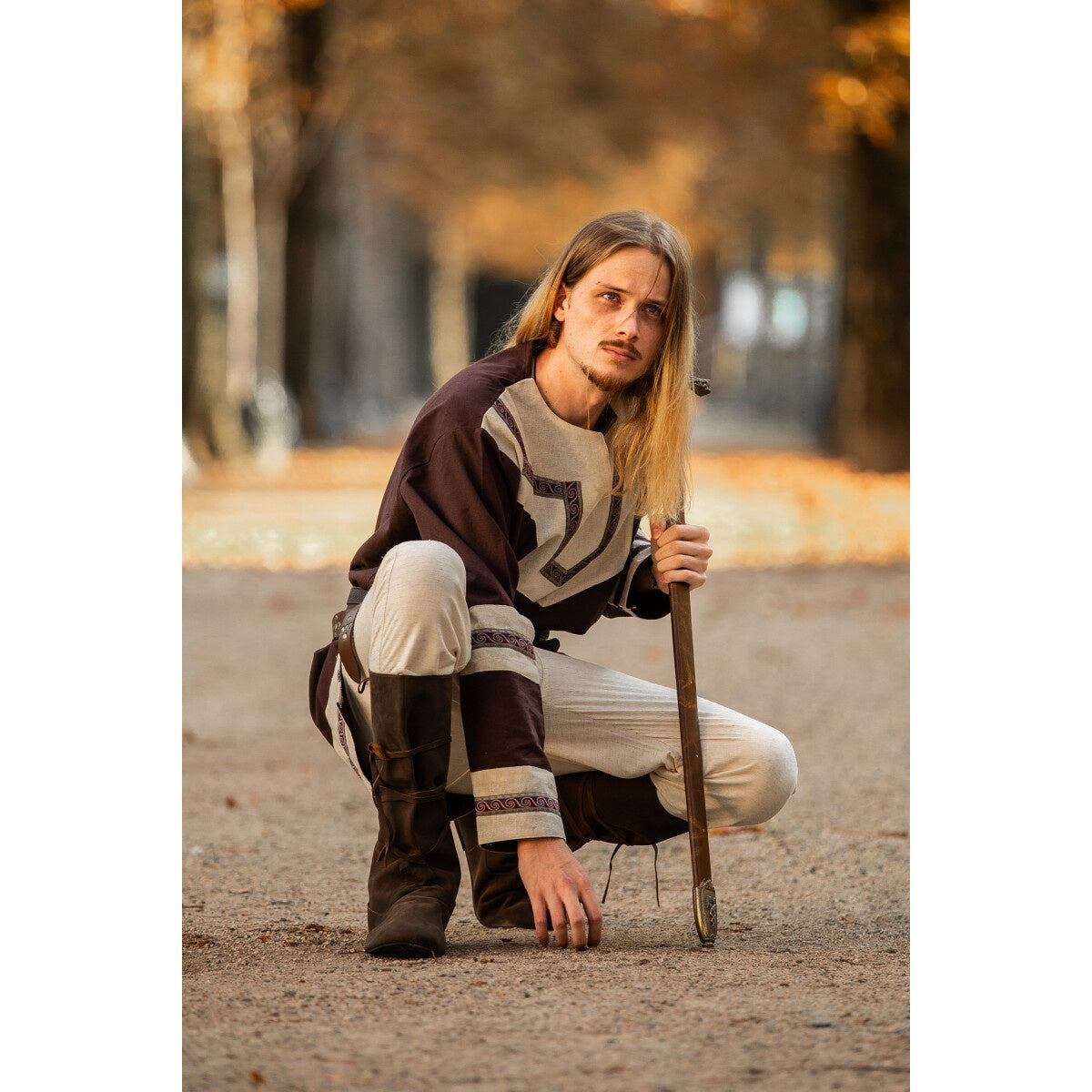 Produktbild Mittelalter keltische Tunika Aidan dunkelbraun-beige
