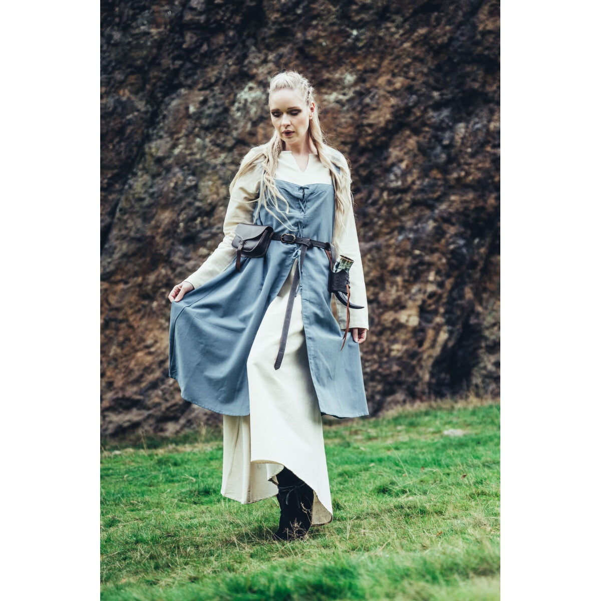 Produktbild Mittelalter Wikinger Überkleid Inka taubenblau