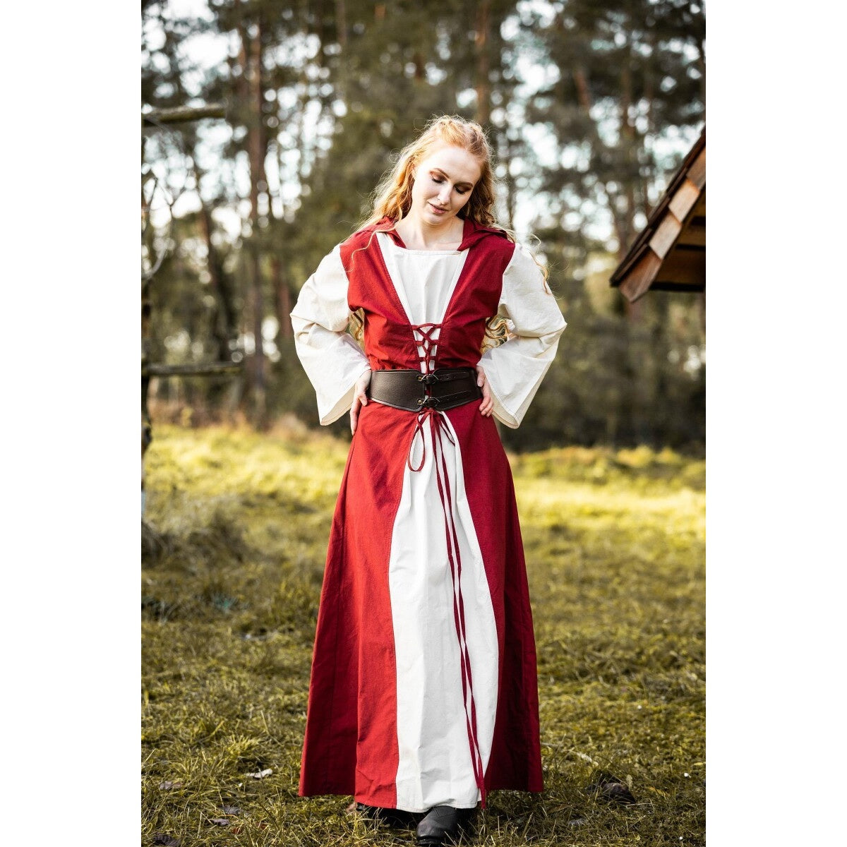 Produktbild Mittelalter Kleid Genefe rot-beige