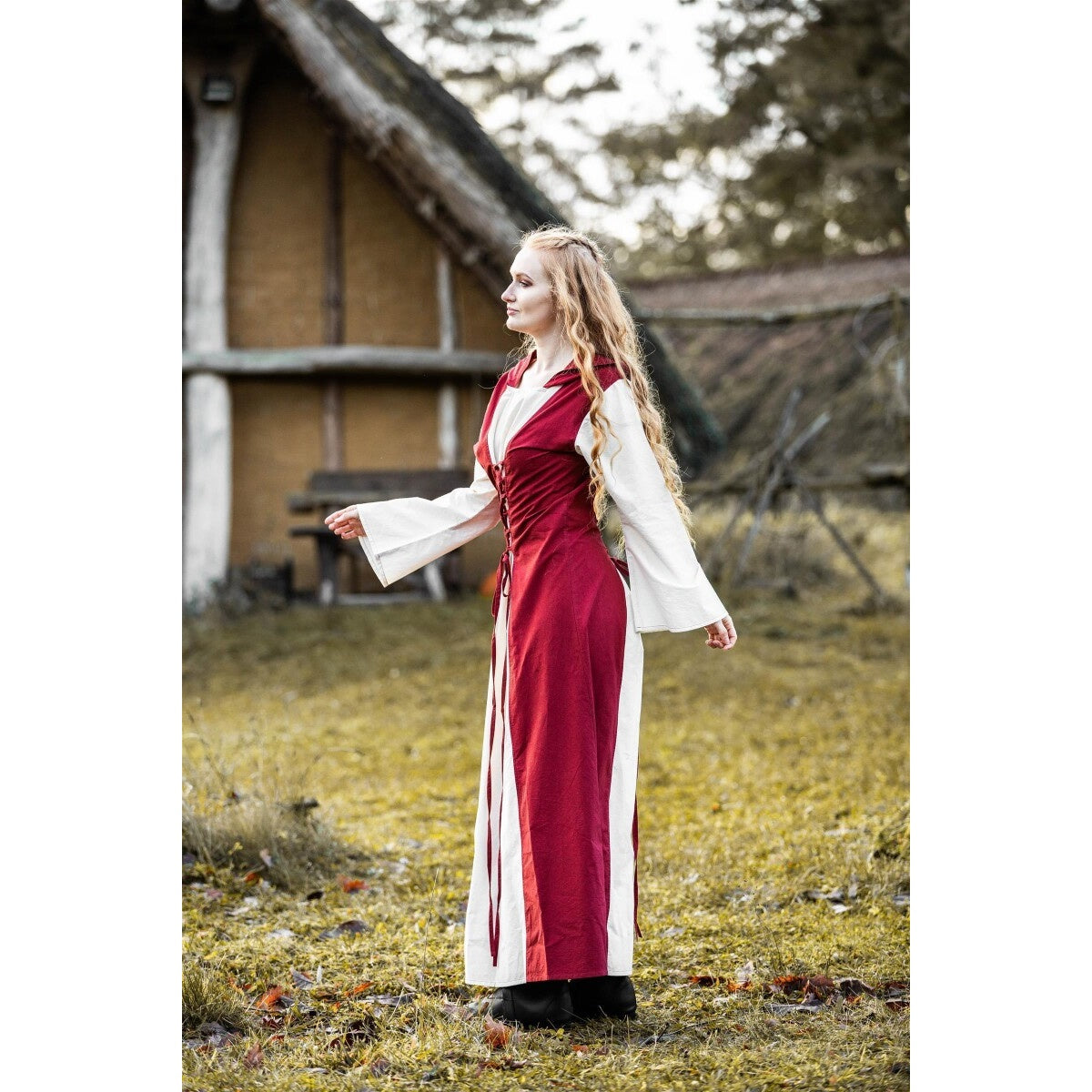 Produktbild Mittelalter Kleid Genefe rot-beige