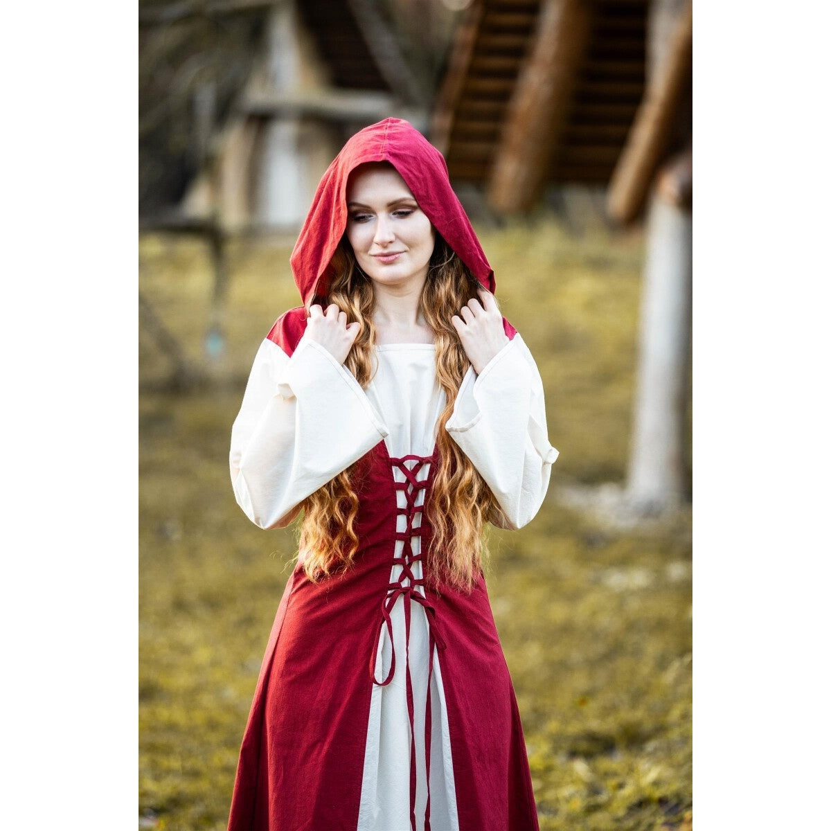 Produktbild Mittelalter Kleid Genefe rot-beige