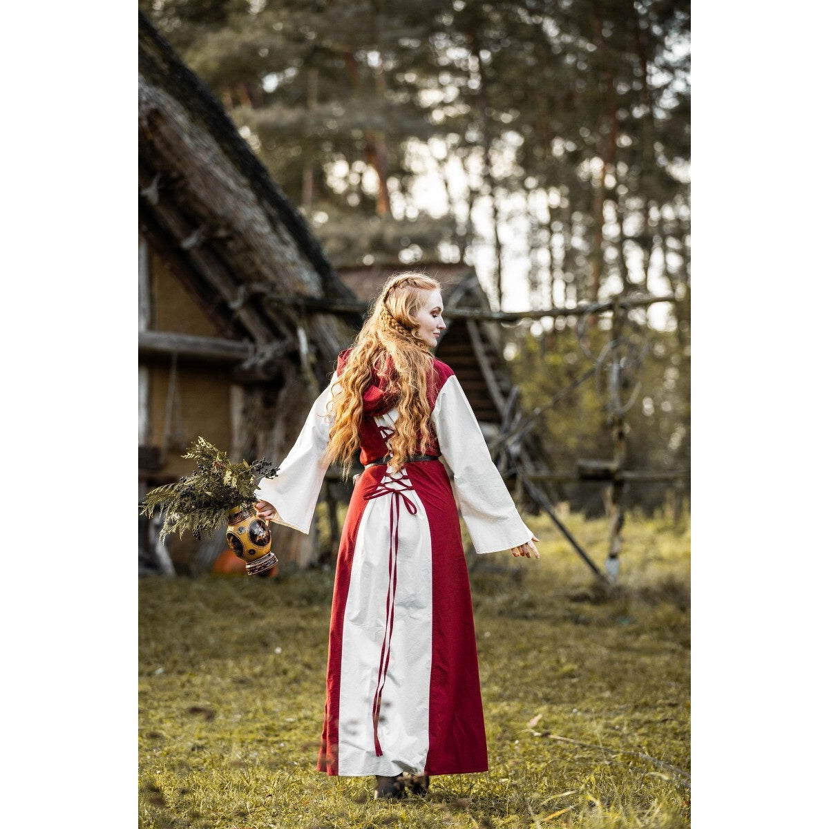 Produktbild Mittelalter Kleid Genefe rot-beige