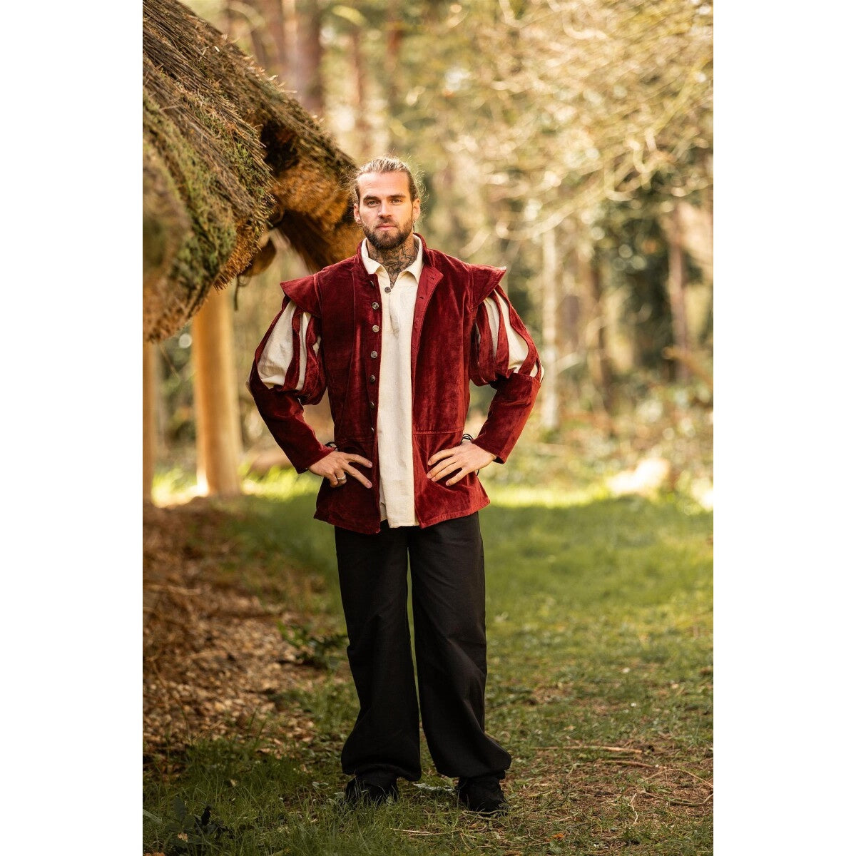 Produktbild Mittelalter Landsknechtjacke Brandolf rot