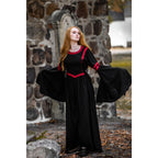 Produktbild Mittelalter Kapuzenkleid Isolde schwarz-rot