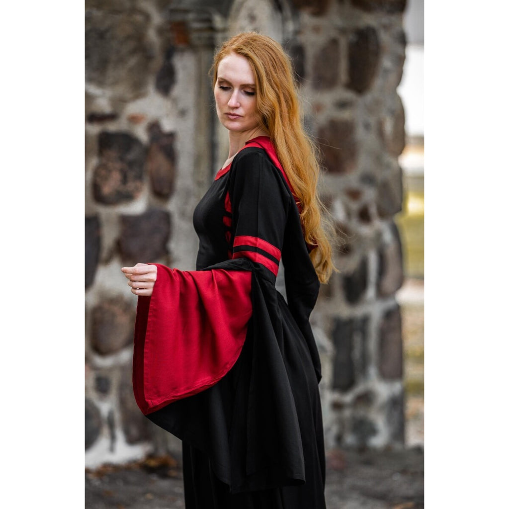 Produktbild Mittelalter Kapuzenkleid Isolde schwarz-rot