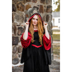Produktbild Mittelalter Kapuzenkleid Isolde schwarz-rot
