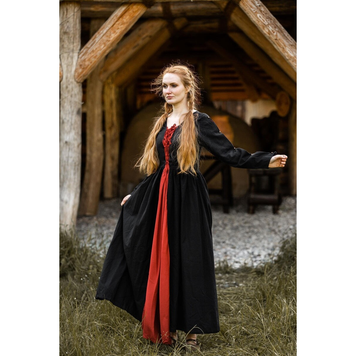 Produktbild Mittelalter Kleid Medusa schwarz-rot