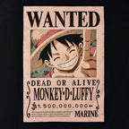 Produktbild One Piece - Luffy Wanted T-Shirt schwarz