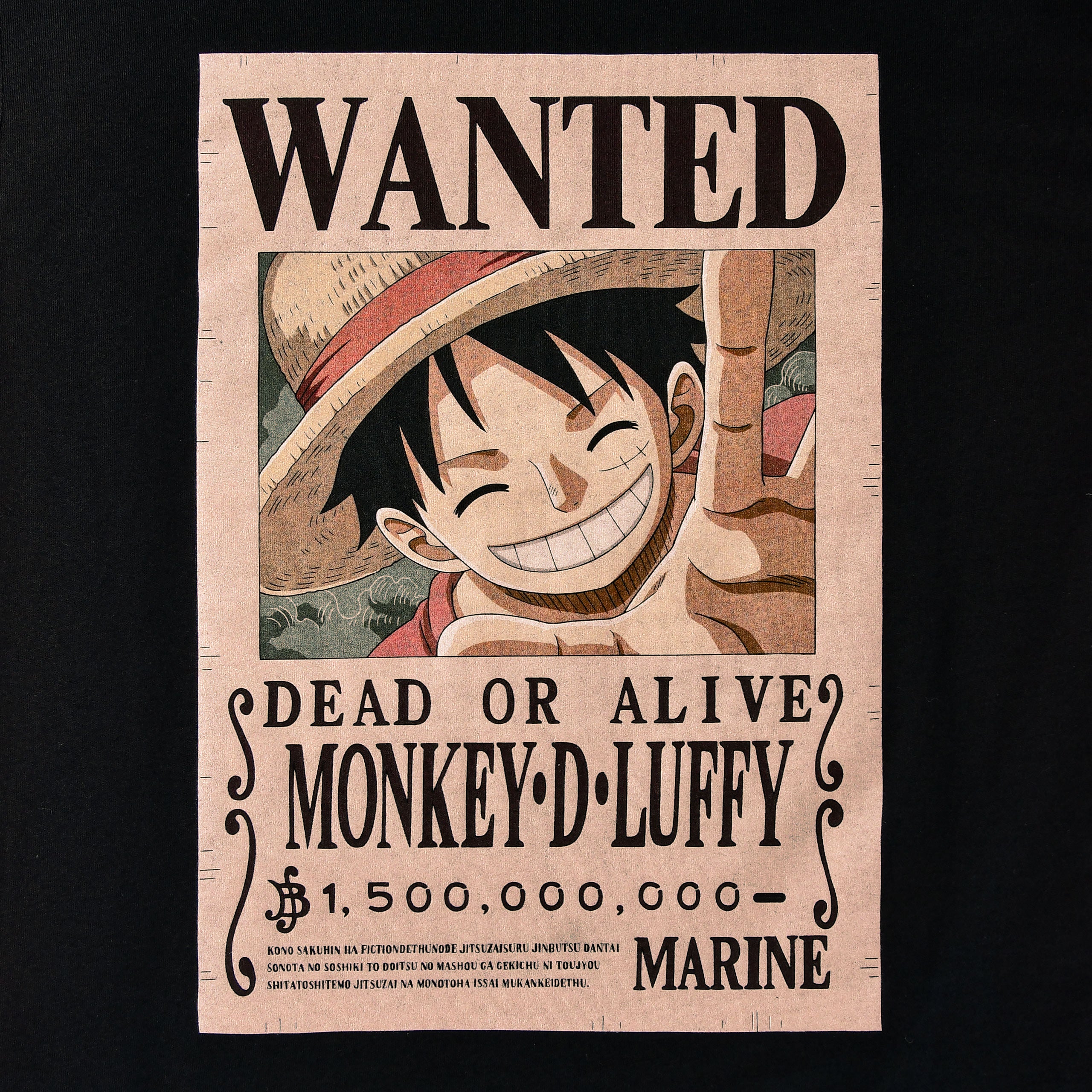 Produktbild One Piece - Luffy Wanted T-Shirt schwarz