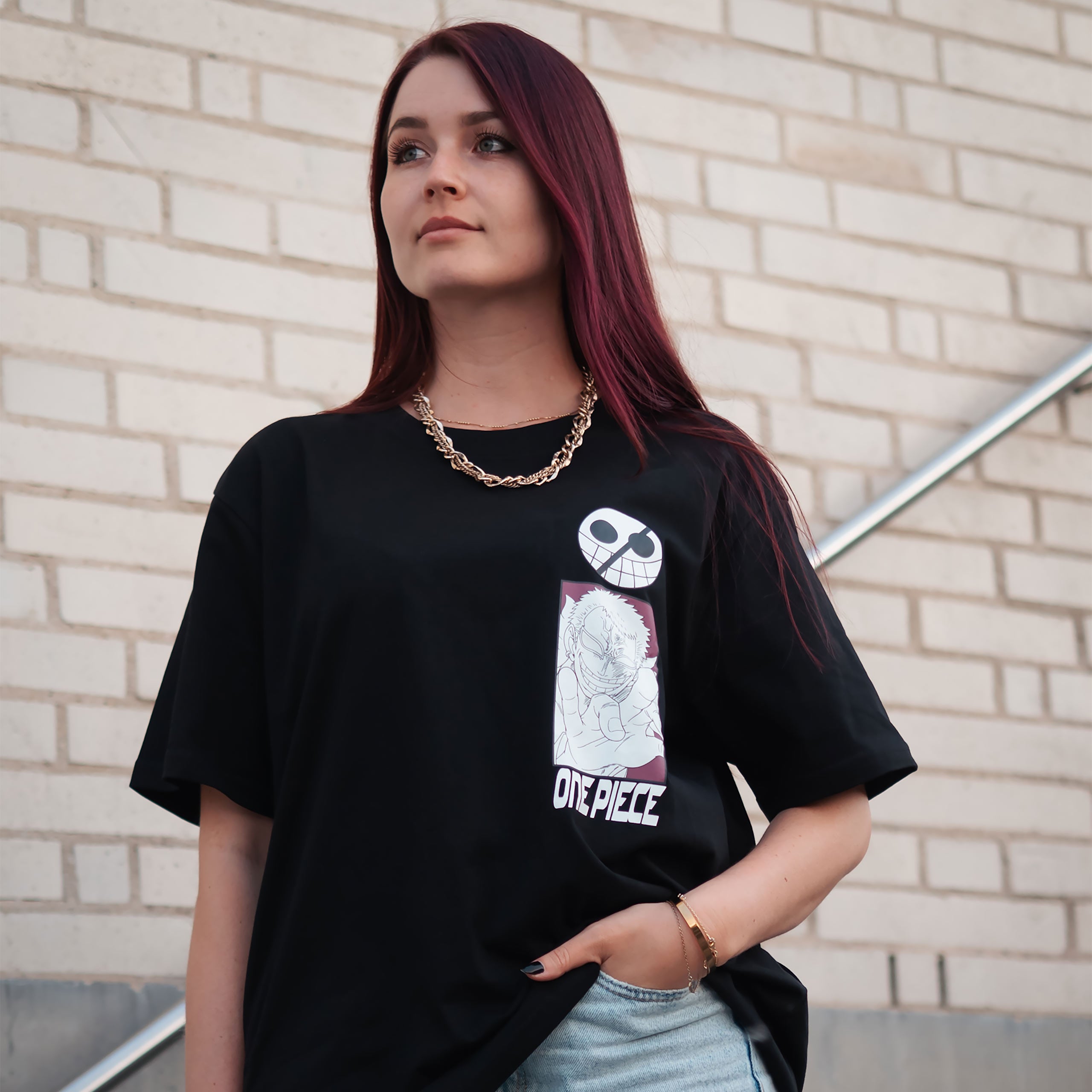 Produktbild One Piece - Don Quixote Doflamingo Oversize T-Shirt schwarz