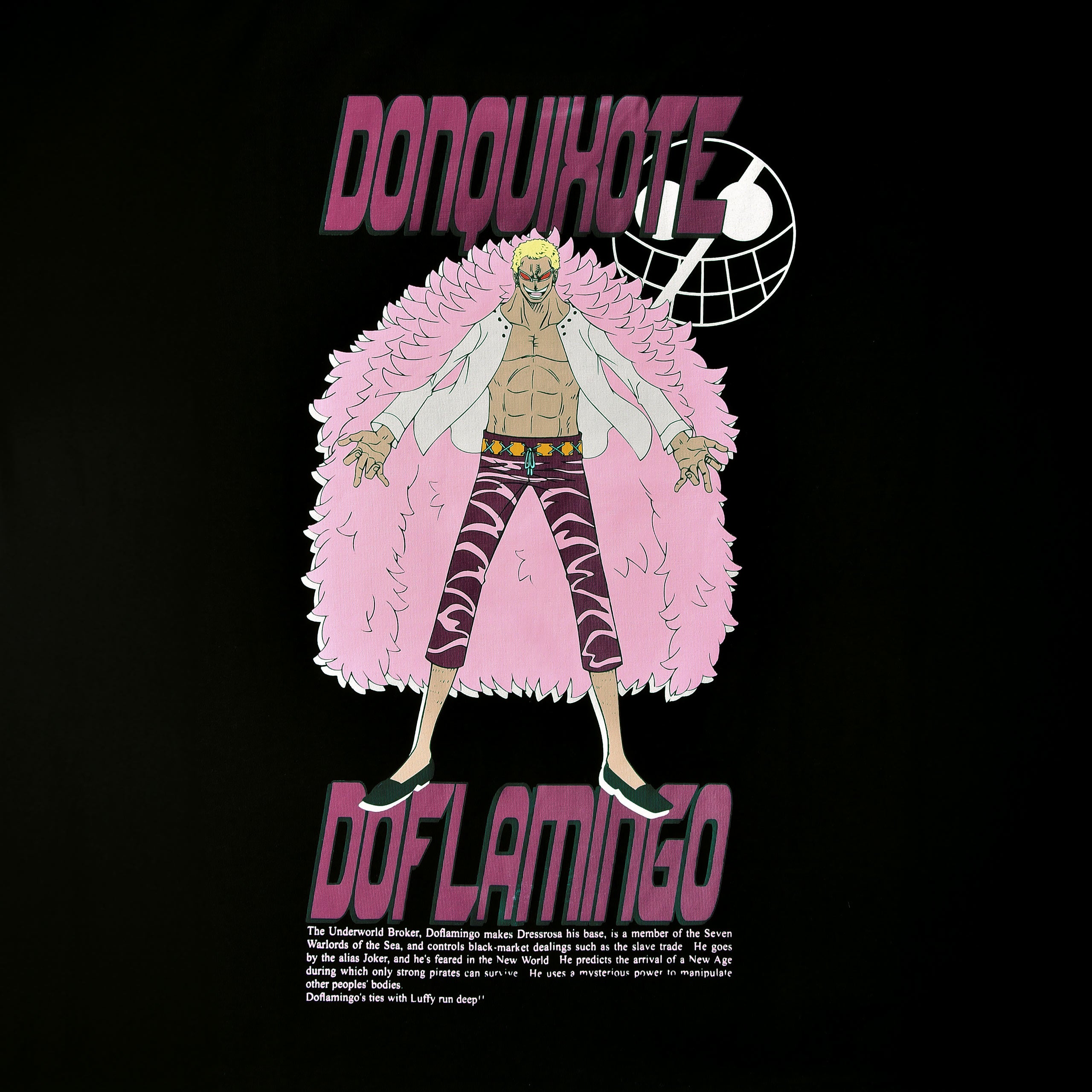 Produktbild One Piece - Don Quixote Doflamingo Oversize T-Shirt schwarz