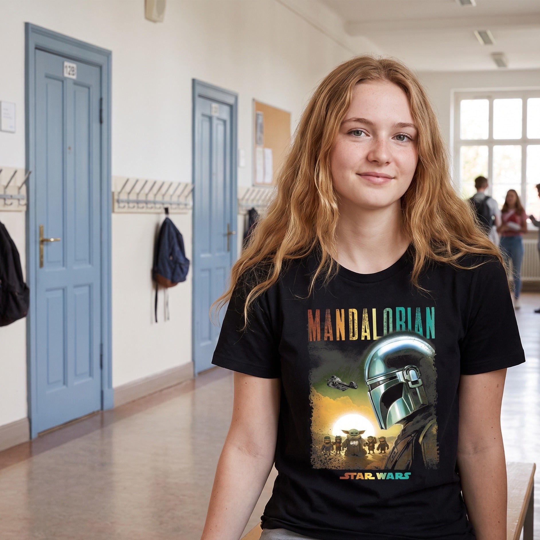 Product image Mando and Grogu Poster T-Shirt Black - Star Wars The Mandalorian