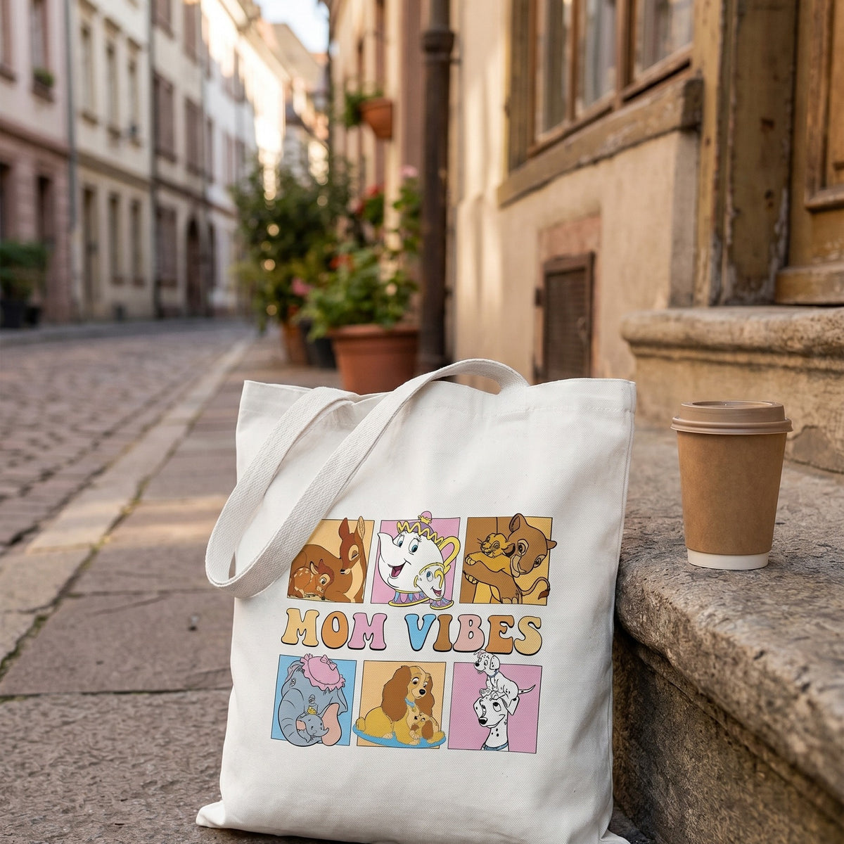 Produktbild Mom Vibes - Disney Jutebeutel weiß