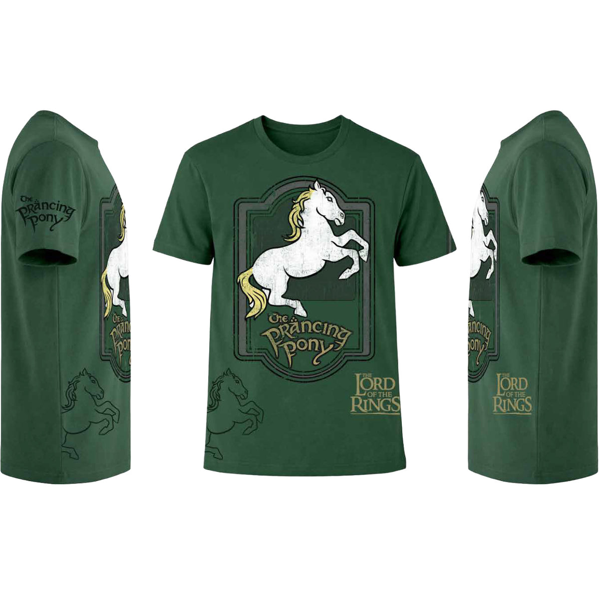 Produktbild Der Herr der Ringe - Zum Tänzelnden Pony Logo T-Shirt grün