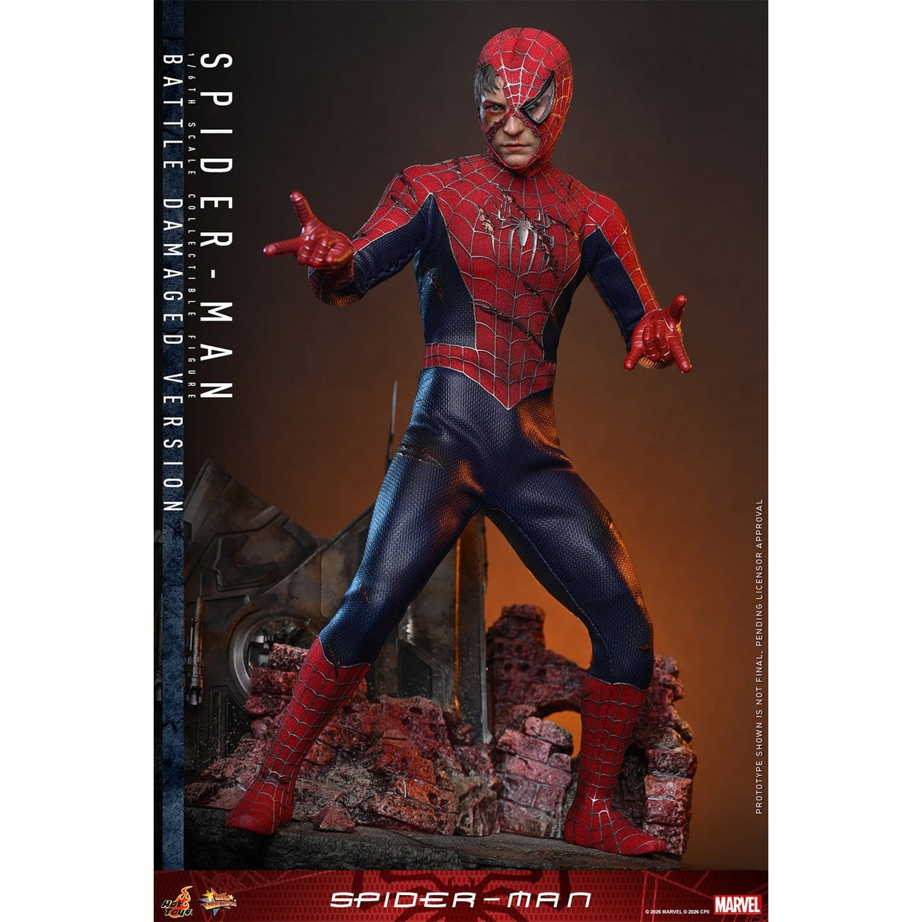 Produktbild Marvel - Spider-Man Masterpiece Actionfigur 1:6 Battle Damaged Version
