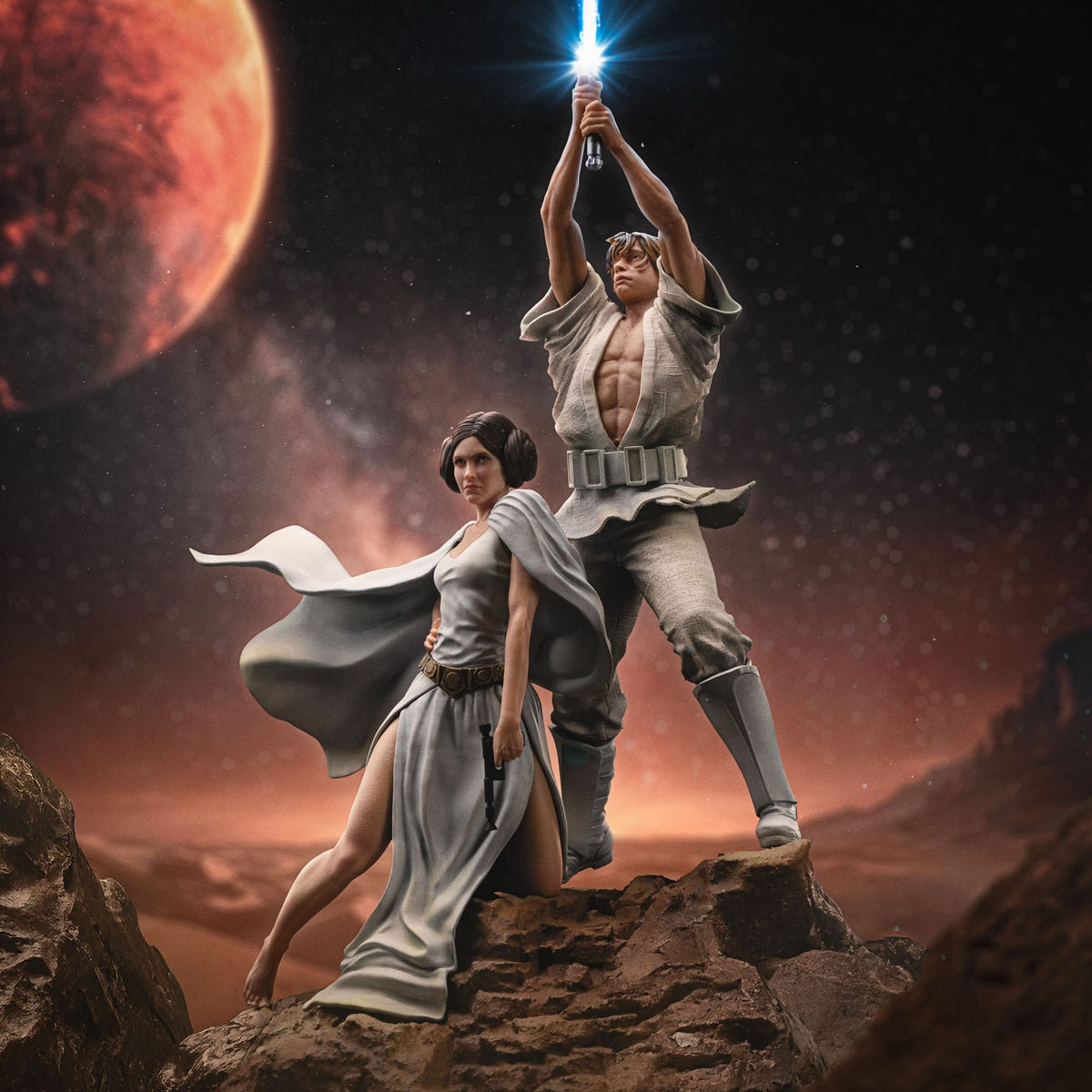 Produktbild Star Wars Deluxe Art Scale Statue 1/10 Luke and Leia 41 cm