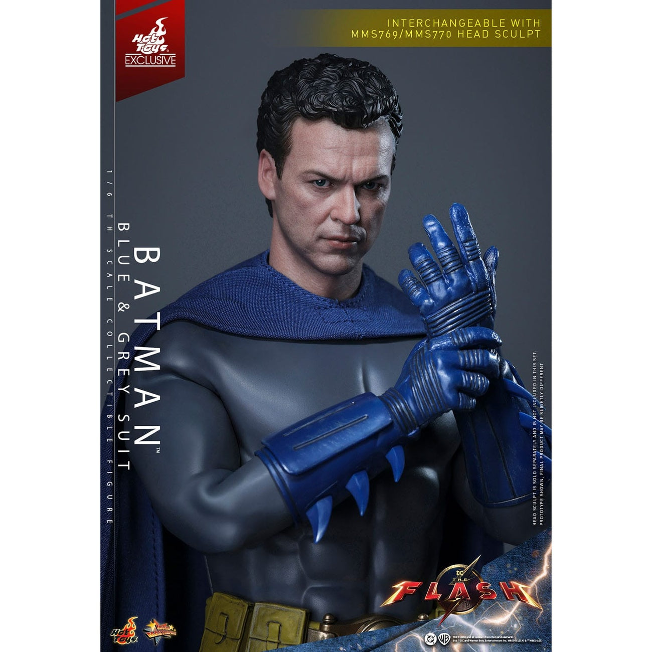 Produktbild The Flash Movie Masterpiece Actionfigur 1/6 Batman (Blue & Grey Suit) Limited Edition Hot Toys Exclusive 30 cm
