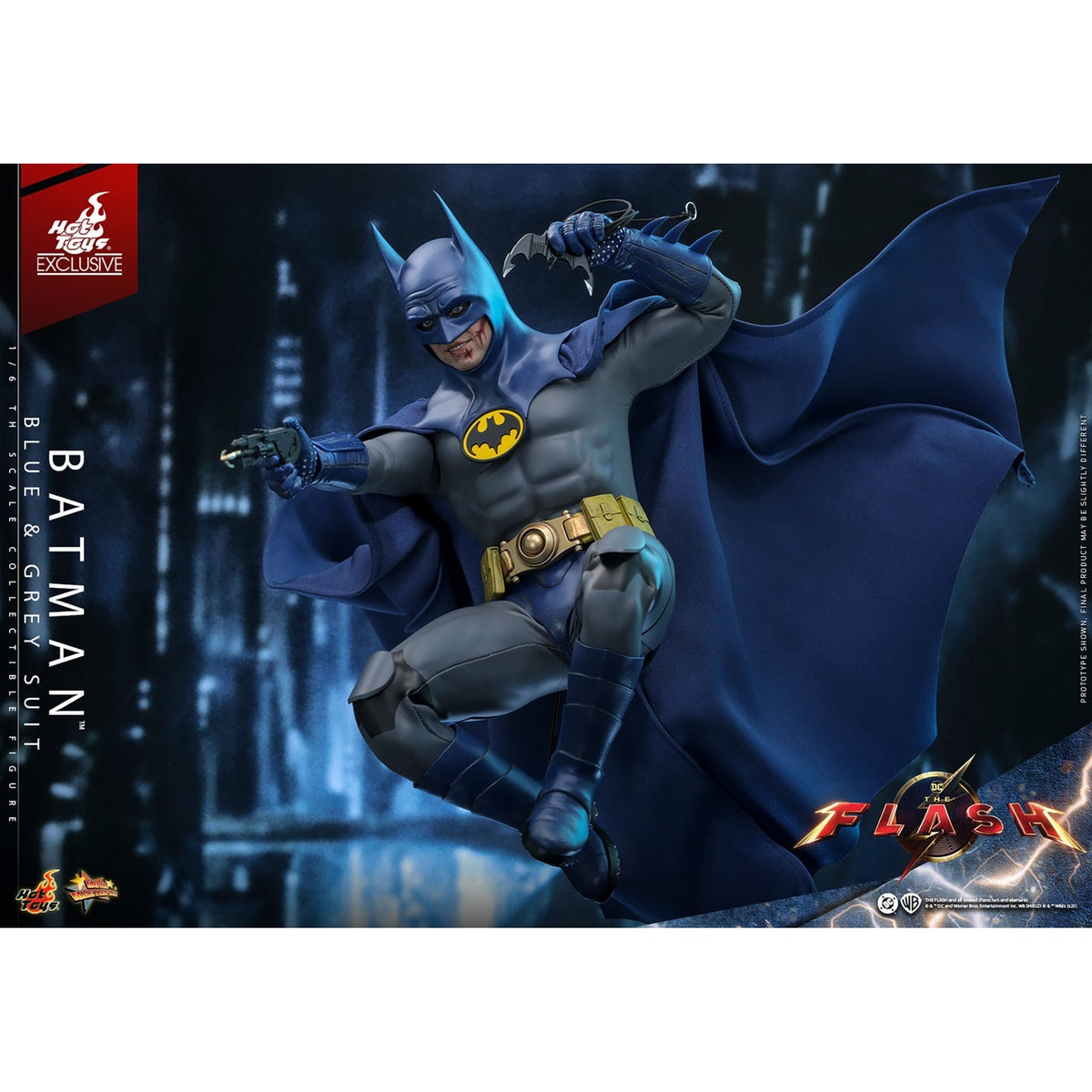 Produktbild The Flash Movie Masterpiece Actionfigur 1/6 Batman (Blue & Grey Suit) Limited Edition Hot Toys Exclusive 30 cm