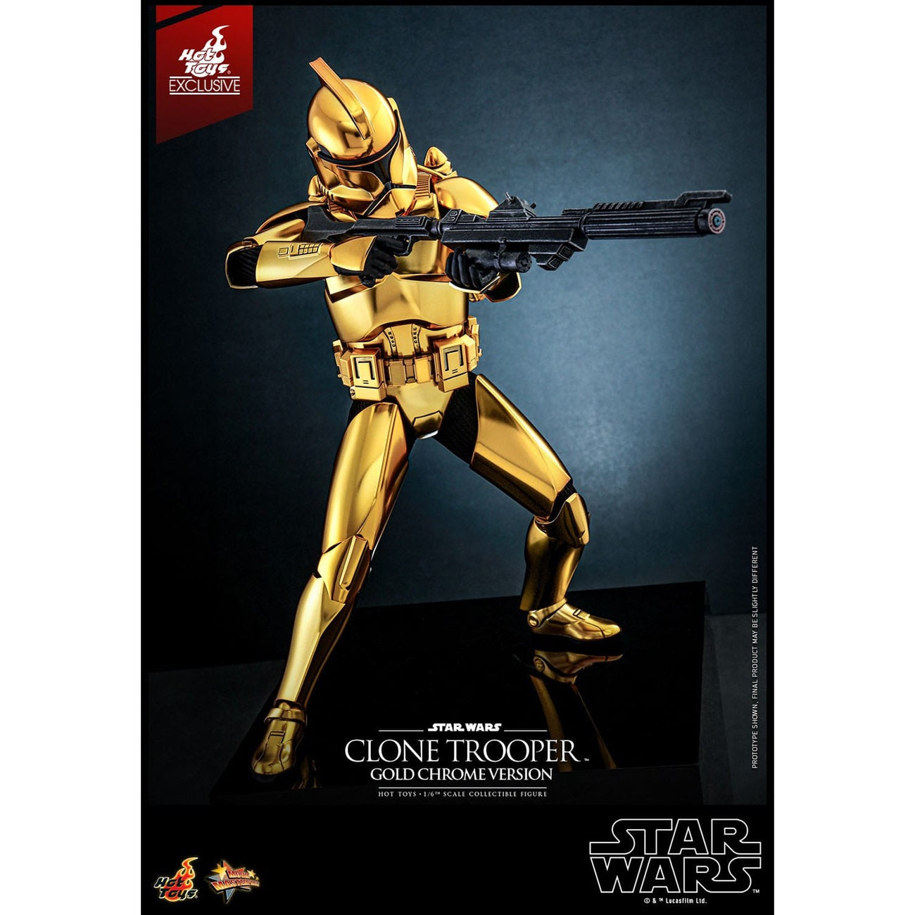 Produktbild Star Wars Actionfigur 1/6 Clone Trooper (Gold Chrome Version) Exclusive 30 cm