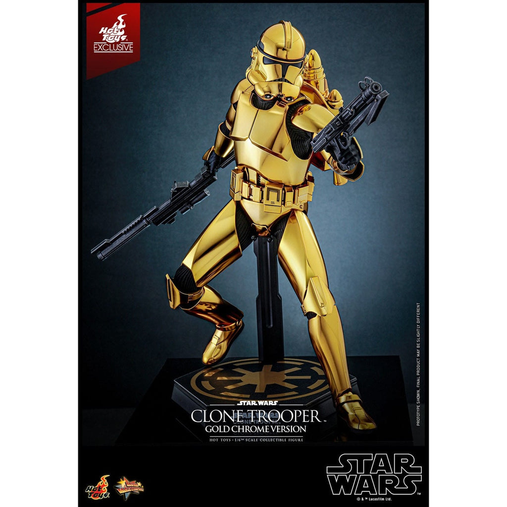 Produktbild Star Wars Actionfigur 1/6 Clone Trooper (Gold Chrome Version) Exclusive 30 cm
