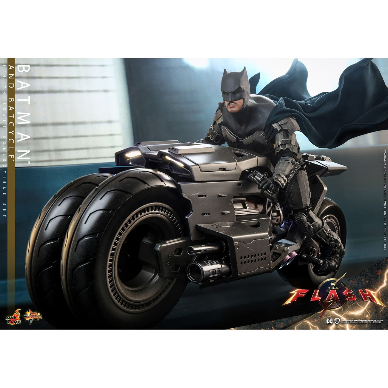 Produktbild The Flash Movie Masterpiece Actionfigur mit Fahrzeug 1/6 Batman & Batcycle Set 30 cm