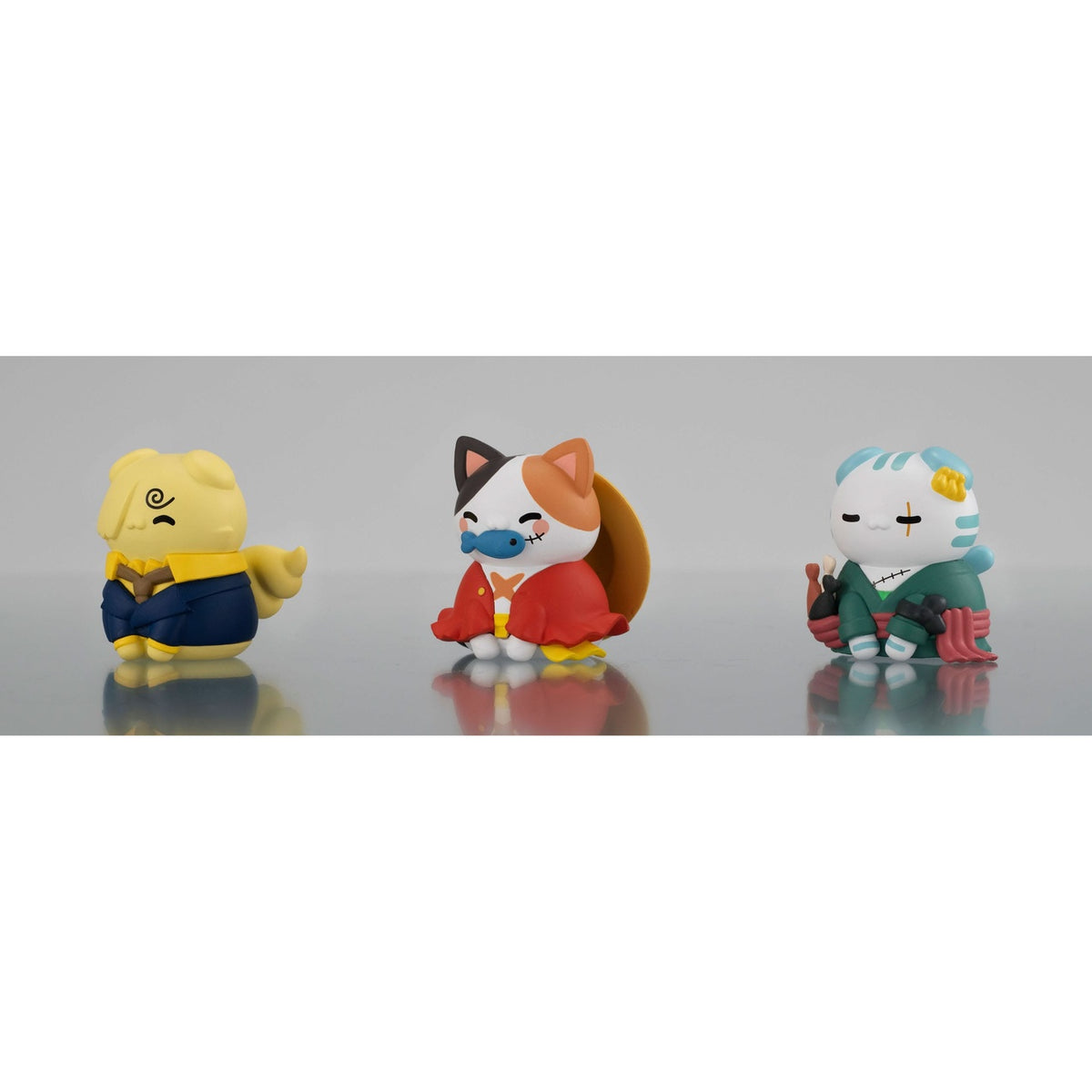 Produktbild One Piece Mega Cat Project Sammelfiguren 3er-Pack Nyan Piece Nyan! Happy Trio 2024 Limited Ver. 3 cm
