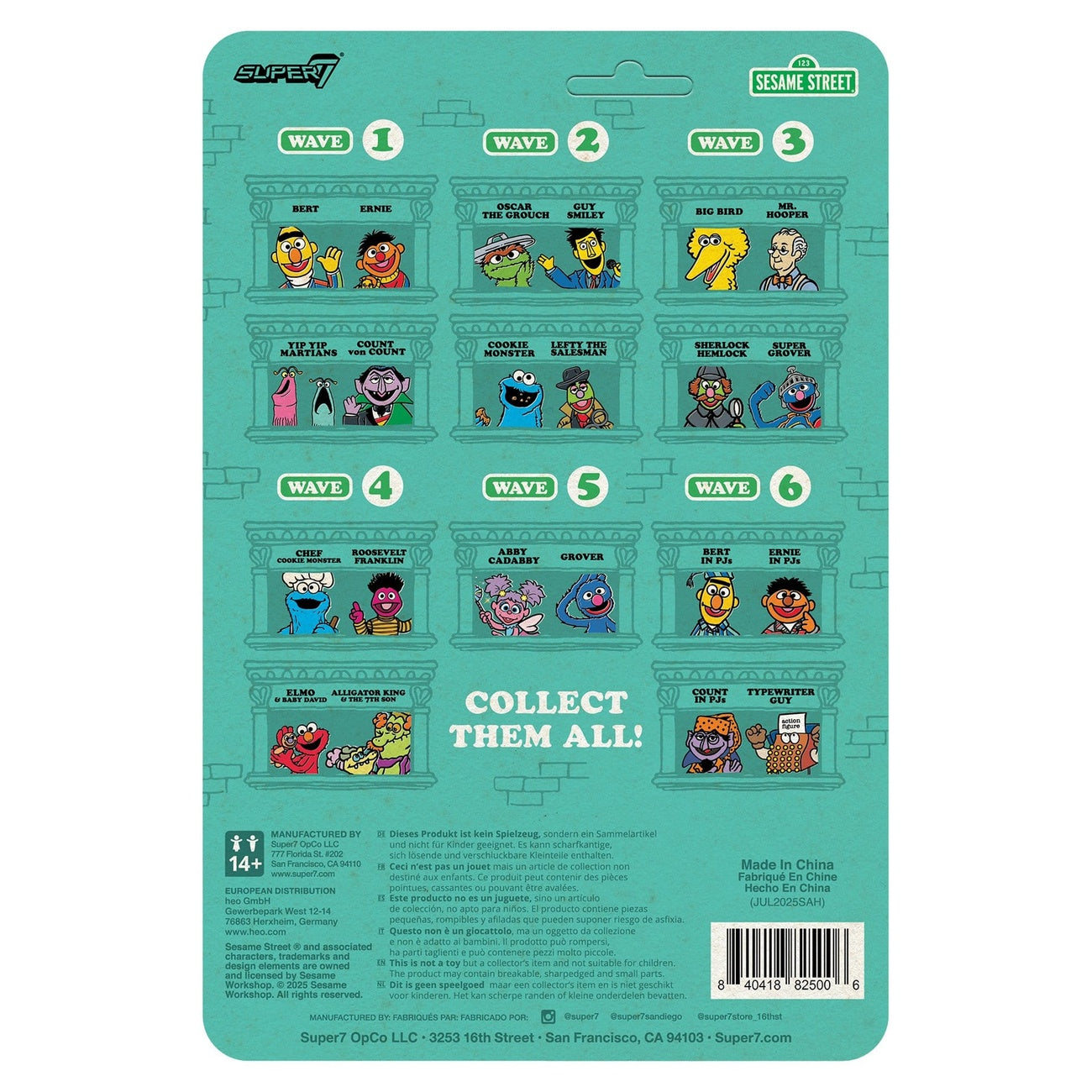 Produktbild Sesamstraße ReAction Actionfigur Wave 06 Ernie (PJs) 10 cm