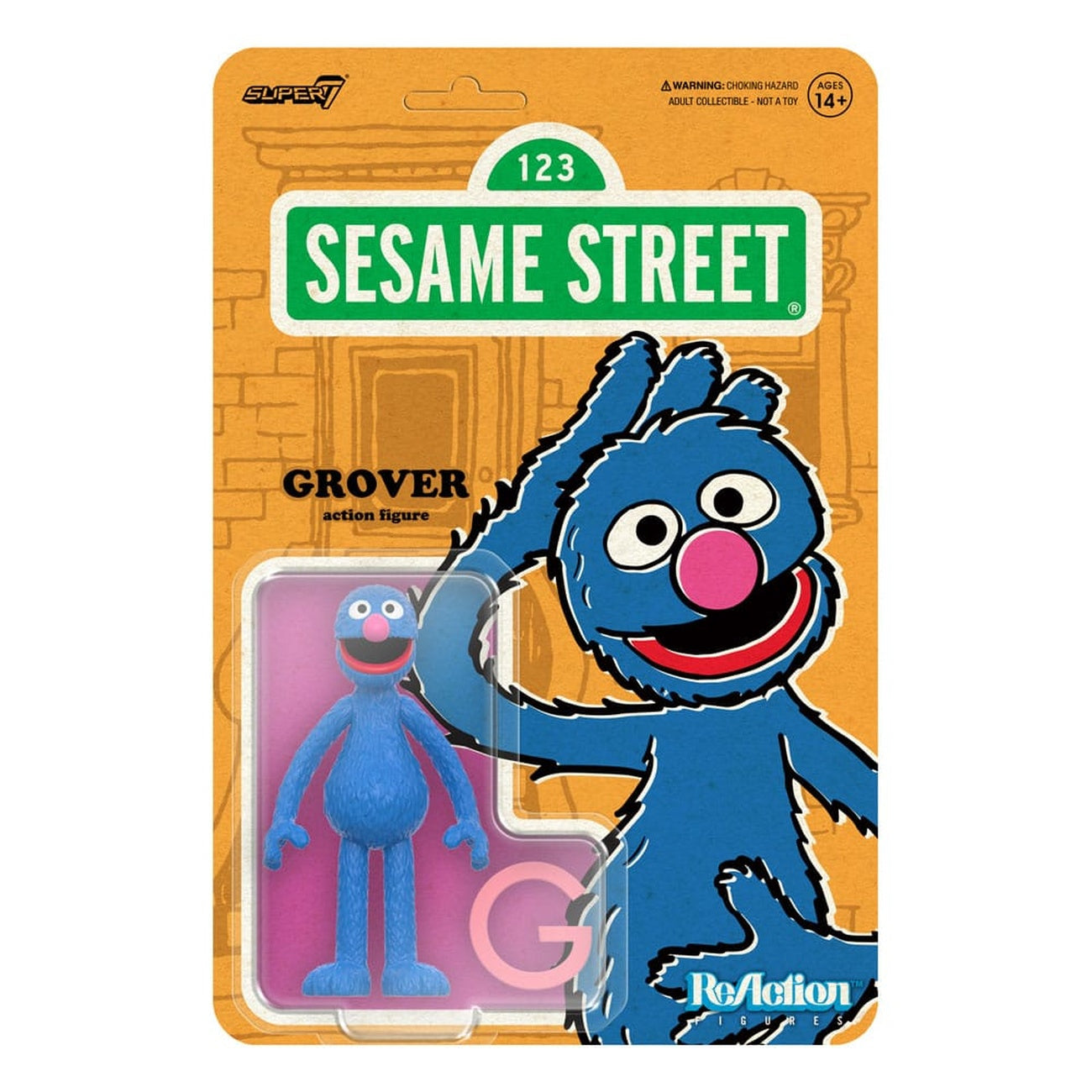 Produktbild Sesamstraße ReAction Actionfigur Wave 05 Grover 10 cm